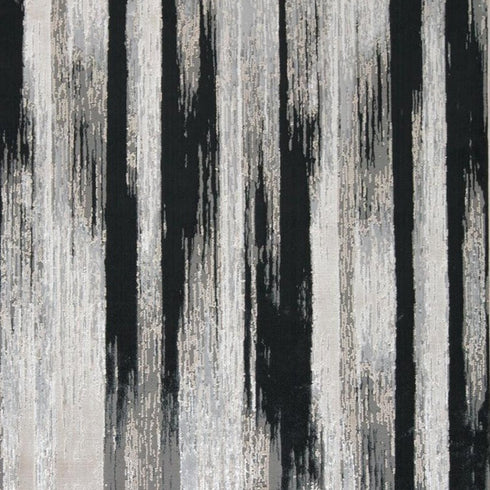 4' X 6' Black Silver and Gray Abstract Power Loom Area Rug